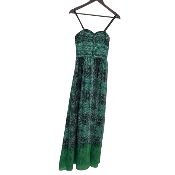 NWT Moulinette Soeurs Vernalis Maxi Dress Strapless Green Black Size 0 - Picture 6 of 11